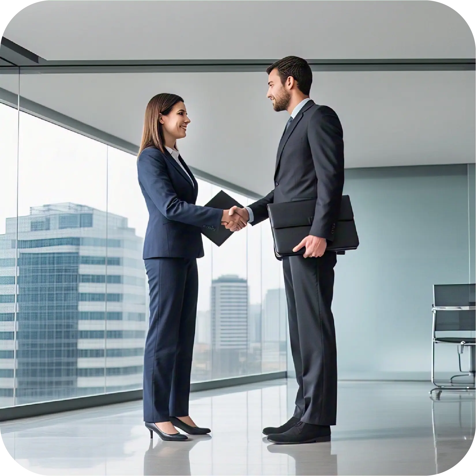 Two persons shaking hands